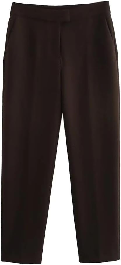 Women's Vintage Solid Color High Waist Full Length Pants