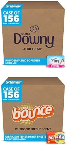 Bundle of Downy & Bounce Professional Laundry Fabric Softeners