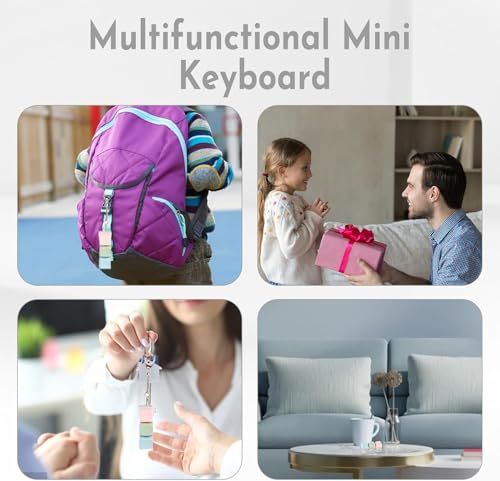 Image of 3-in-1 Colorful Keyboard Fidget Toys for Adults Mechanical Button Keyboard Clicker Keychain for Work Stress Relief (Random Colour)