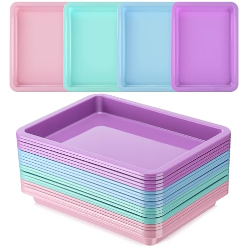Mimorou 20 Pcs Small Plastic Art Sand Trays Multicolor Fresh Color