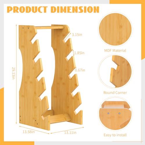 Skateboard Rack Floor Stand,Solid Wood Skateboard Display Rack Snowboard Storage Rack Skateboard Organizer Storage Racks Holds for Garages Clubs and Skate Shops