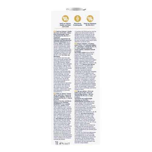 Alpro Kinderhaferdrink – 100 Prozent pflanzlich – Von Natur aus laktosefrei und zuckerarm – Proteinquelle mit Calcium und Vitaminen – 8 x 1 L