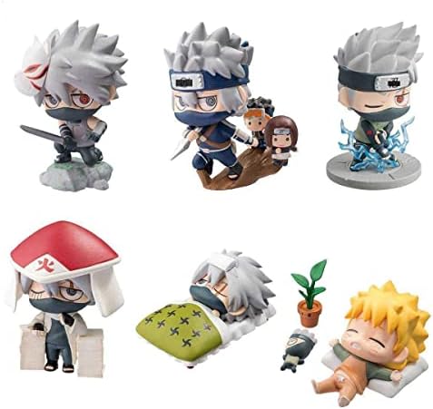 PADINHY Set of 6 Pieces Ninja Mosquito Eyes Mini Collectible Action Figure (Kakashi Hatake Sleeping Edition)