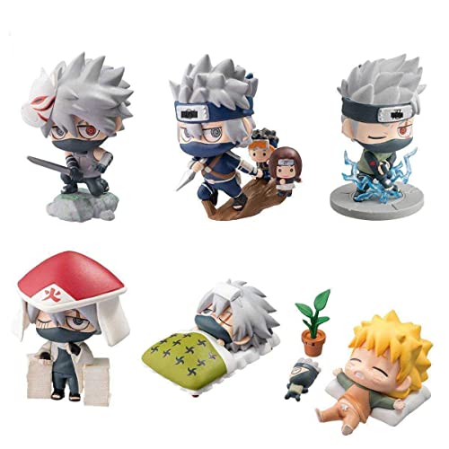 Padinhy Set Of 6 Pieces Ninja Mosquito Eyes Mini Collectible Action Figure (Kakashi Hatake Sleeping Edition) #TOP21