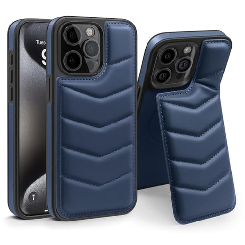 Coque doudoune magnétique avec support iPhone 14 Pro Max pour le quotidien