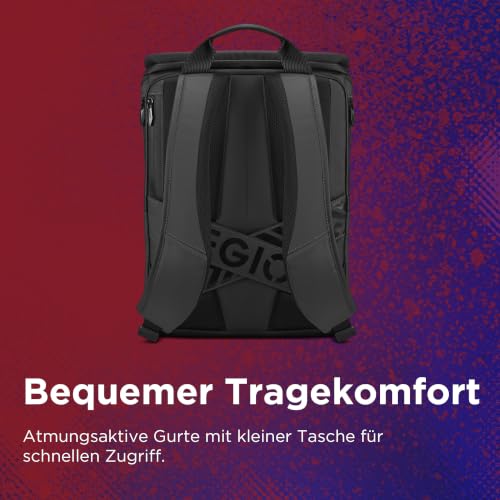 Image of Lenovo Legion GB900 Backpack (up to 16 inches, Designed for Gaming, Armored, PU, Water Resistant, Anti-Shock Corners EUDE-Foam, Tablet Compartment, Capacity 20 Litres) Black