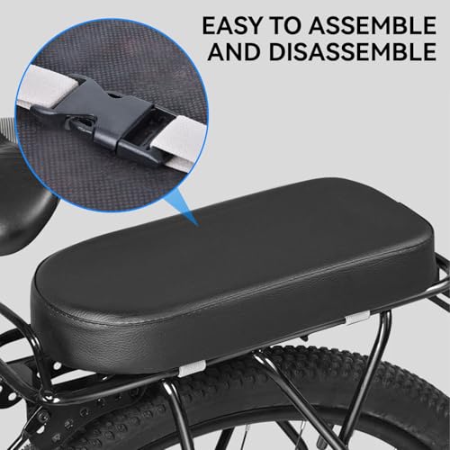 Hapivida Bike Seat Cover, Thick Soft Washable PU Snap-On Bicycle Saddle Cushion with Shock Absorption Ergonomic Design for Commuting Cycling and Daily Riding