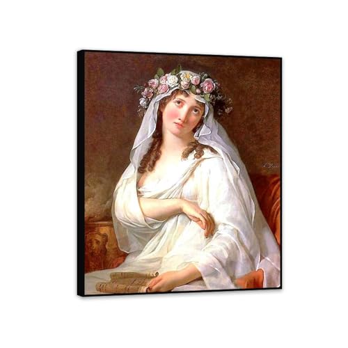 Tableau La Vestale de Jacques-Louis David | Reproduction peinture sur toile 50x40cm cadre noir