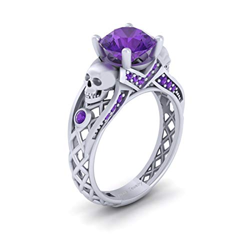 Améthyste violette ronde argent 0.925 anti-allergie éclat durable