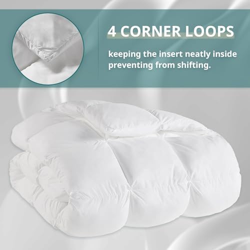 Madison Park Queen Comforter, Overfilled High Desity Down Alternative Fill Winter, 3D Puff Jump Tack Quilted Microfiber Fluffy Comforter, Corner Loops, Stay Puffed, Full/Queen, White - Thumbnail 4