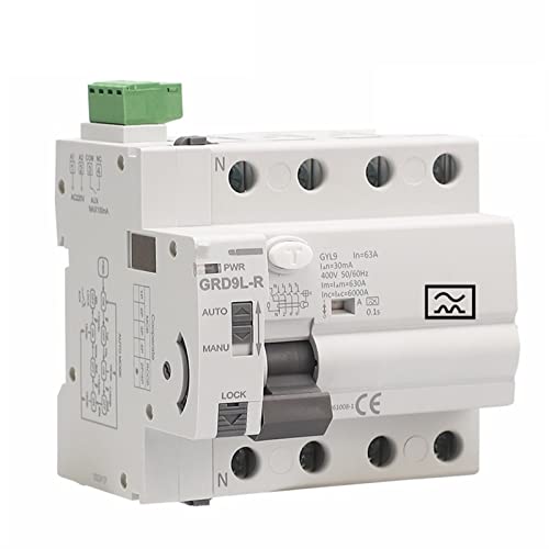 Wyłącznik automatyczny wyłącznik obwodu modułowego typu EIN RCD 40A 63A 30 mA 100 mA 300 mA wyłącznik bezpieczeństwa 220 V (kolor: typ A 2p-40a-30ma, rozmiar: AC220V)