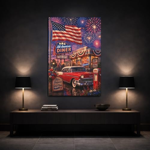 Toile decorative retro grand format habiller mur au-dessus canapé - 3