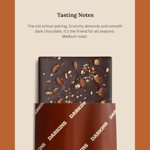 Image of Darkins 70% Dark Chocolate With Roasted Almonds | Dark Chocolate Bars 2x50gm | Vegan | Natural | Gluten-Free Chocolate | 50g Each (Pack of 2)