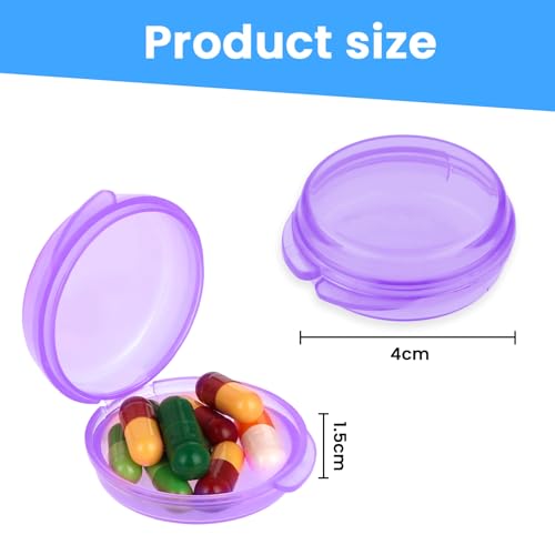 WLLHYF Pacote com 5 mini estojo organizador de pílulas, caixa organizadora de pílulas, portátil, por