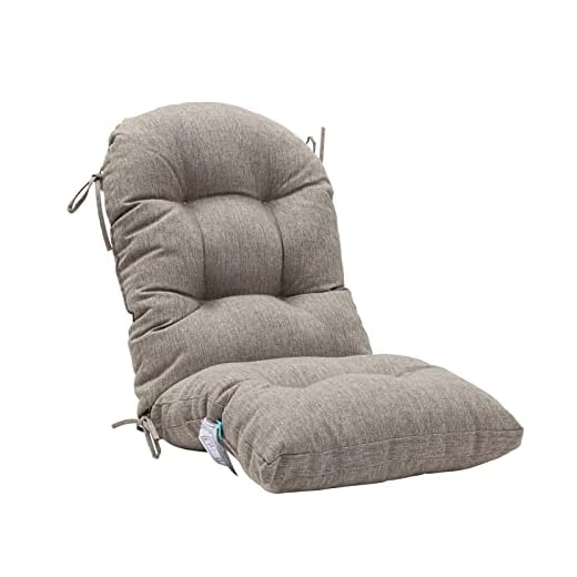QILLOWAY Indoor/Outdoor High Back Chair Cushion for Adirondack,Spring/Summer Seasonal All Weather Replacement Rocking Chair Cushions. (TAN/Grey)