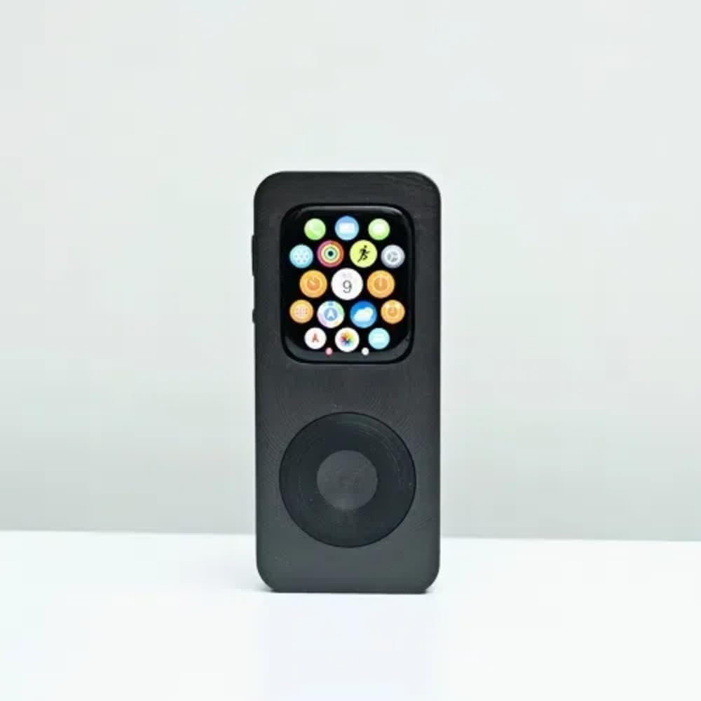 3D Printed Protective Case for Apple Watch,for Retro iPod Style Expandable Pod Compatible with iWatch Series SE/5/6/7/8/9/10,Unique 3D Print Design (Black, 46mm)