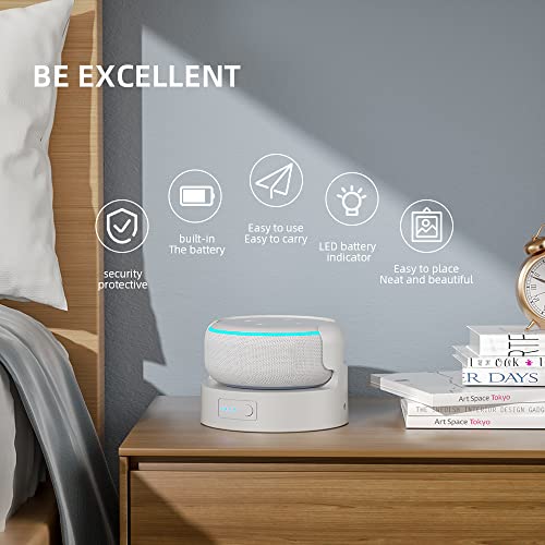 Battery Base For Dot 3Rd Gen Battery Pack Portable Charger For Echo Dot 3Rd Battery Stand, The Speaker Not Included (White 10400Mah)… #TOP1