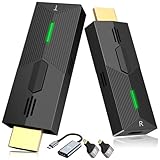 Wireless HDMI Transmitter and Receiver, Plug & Play 4K Decording, Portable 2.4G/5G Wireless HDMI Extender Kit for Streaming Video and Audio to Monitor from Laptop/PC/TV Box/Projector (30m)