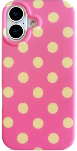 Coque iPhone 17 rose à pois givrés Qokey pour femmes