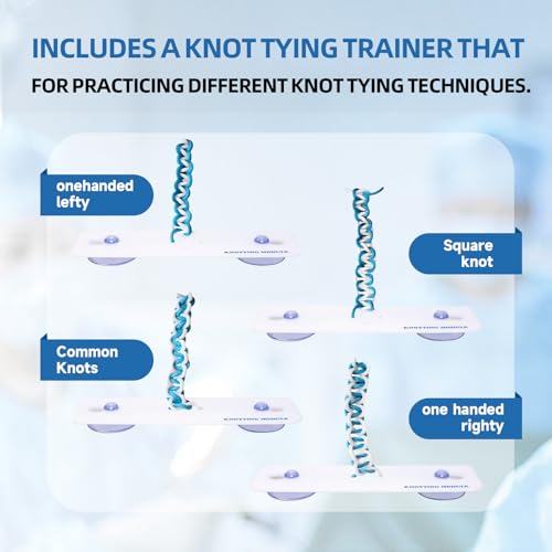 Image of Suture Practice Kit for Students - TopExer Suturing Kit (20 Pieces) with Durable Silicone Suturing Pad Includes Upgraded 14 Pre-Cut Wounds Suture Pad(Education Use Only)