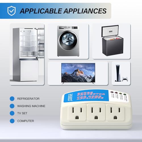 Image of BSEED Surge Protector for Appliance, Single Outlet Surge Protector Plug in for Home Appliance Multi Function Plug with Protection Wall Mount Power Suppressor for TV /PC /PS5, 15A, 125V, 1875W, 2 Pack