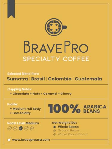 BRAVEPRO Specialty Coffee Beans 12oz – 100% Arabica Medium Roast miniatura 2