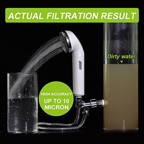 Miniwell Shower Head Filter L750 - Handheld High Pressure Filtered Shower Head-Remove Chlorine,Heavy Metals and Sediments,Hard Water Softener for Dry Skin and Hair Loss, White,Consistent WaterFlow