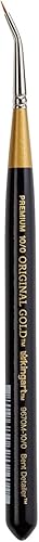 KINGART Original Gold 9670M Spotter Mini Handle Micro Detail Series, Premium Golden Taklon Multimedia Artist Brushes, Tamaño 100