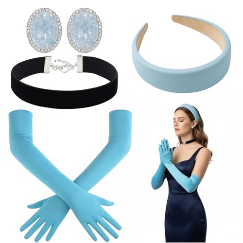 Bild: BrKern Cinderella Kost�m Accessoires Set - 4-teiliges Prinzessin Set mit Haarreif, Handschuhen, Ohrringen & Halskette f�r Cinderella Kost�m M�dchen, cinderella kost�m frauen f�r 8,99 EUR (-33%) statt 14,99 EUR bei amazon.de