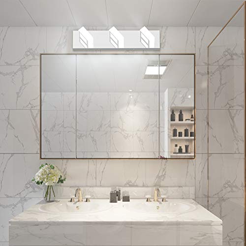 Image of Ralbay Modern LED Chrome Vanity Light Acrylic Stainless Steel for Bathroom Vanity Lighting Fixtures Cool White 6000K