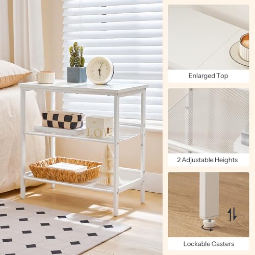 HOOBRO End Table, 3-Tier Narrow Side Table, Nightstand with 2 Flat or Slant Adjustable Shelves for Small Spaces, Hallway, Living Room, Bedroom, Sturdy, Easy Assembly, White WT23BZ01G1 by HOOBRO - Used condition - Image 8