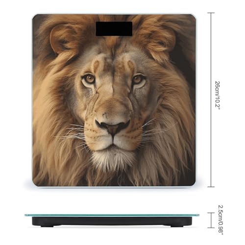 Báscula digital de baño con diseño cabeza de león africano miniatura 2