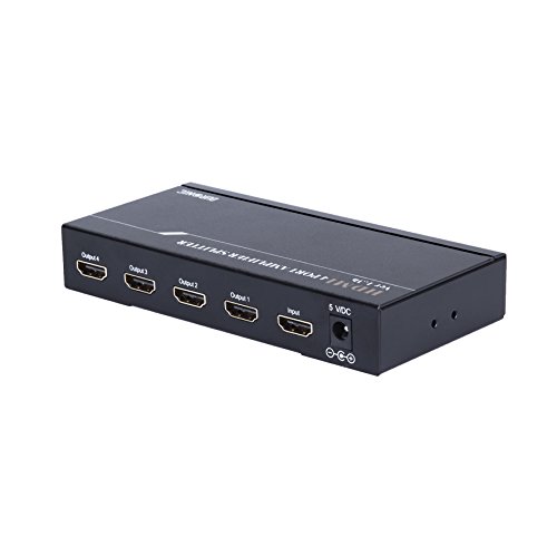 Duronic HDMI Splitter box HS14-4 Way - 1 input 4 output - Full HD 1080p 3D enabled - Displays 1 HD source to 4 TV's