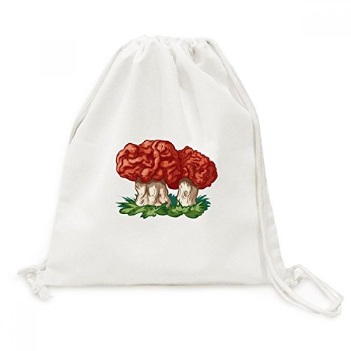 Sac cordon toile champignon rouge pour ranger vos courses de voyage