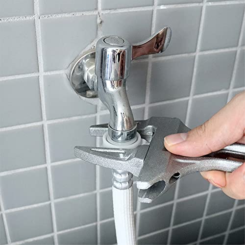 Tellyouwin 2Pcs Adjustable Wrench 6-68Mm Short Shank Large Openings Ultra-Thin Wrench Mini Adjustable Spanner Aluminum Alloy Repair Tools For Bathroom, Washbasin, Tube Nut Disassembly #TOP5