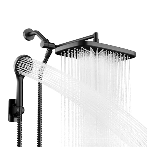Wide Rain Shower Head with 5 Modes and Extension Arm