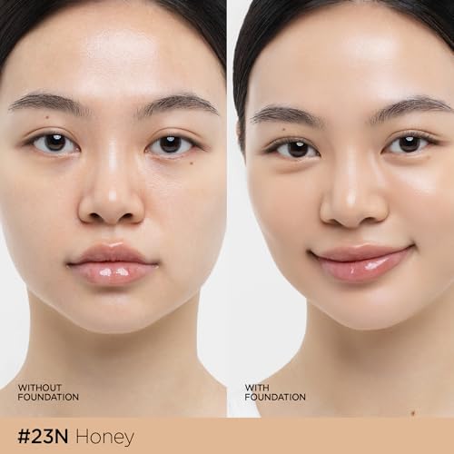 Image of JUNG SAEM MOOL Essential Skin Nuder Cushion | Natural Finish, Buildable Coverage Cushion Foundation by Korean Makeup Artist (Refill Not Included, 0.49 Fl Oz), 23N Honey