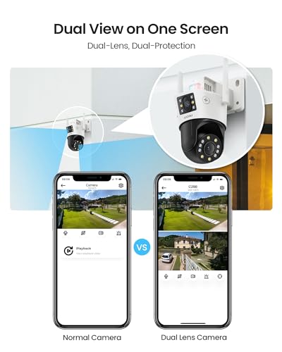 Camera Surveillance WiFi Exterieure Double Objectif 360 et Vision Couleur