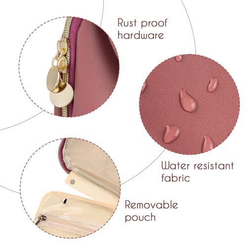 Chandelli Travel Toiletry Bag For Women For Travel Size Toiletries, Perfect Gifts For Mom, Coolest Gifts For Women Who Have Everything, Great Hanging Makeup & Cosmetic Bag Too (Mauve Pink, Medium) #TOP3