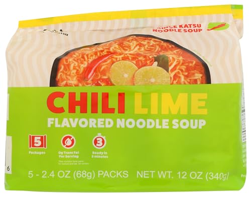 A-Sha Chili Lime Flavored Prince Katsu Noodle Soup, Zero Trans Fat, Contains Artificial Flavors, 12 Ounces (Pack Of 8)