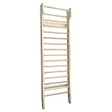 espalderas de madera baratas  VIOK SPORT Espaldera de Madera 195 × 80 cm – Barras Suecas para Estiramientos, Fuerza y Rehabilitación – Madera Maciza con 11 Peldaños – Montaje en Pared – Uso Doméstico y Profesional