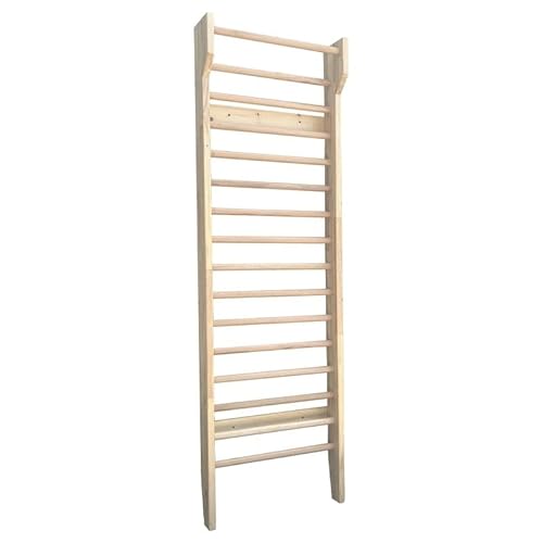 VIOK SPORT Espaldera de Madera 195 × 80 cm – Barras Suecas para Estiramientos, Fuerza y Rehabilitación – Madera Maciza con 11 Peldaños – Montaje en Pared – Uso Doméstico y Profesional