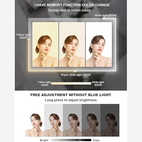 Modern Half Circle LED Bathroom Mirror - Anti-Fog, Explosion-Proof, Touch Switch, Tri-Color Light, Available in 35" to 51" Sizes (Rightcut, 39"x28")