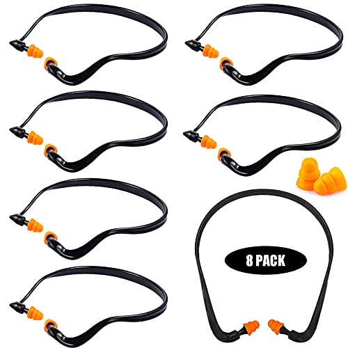 8 Pairs Noise Cancelling Ear Plugs for Shooting Range, Silicone Shooting Ear Plugs Banded Sleeping Ear Plugs for Noise Reduction, Ear Plugs for Sleeping Noise Cancelling, Sleeping, Construction Work