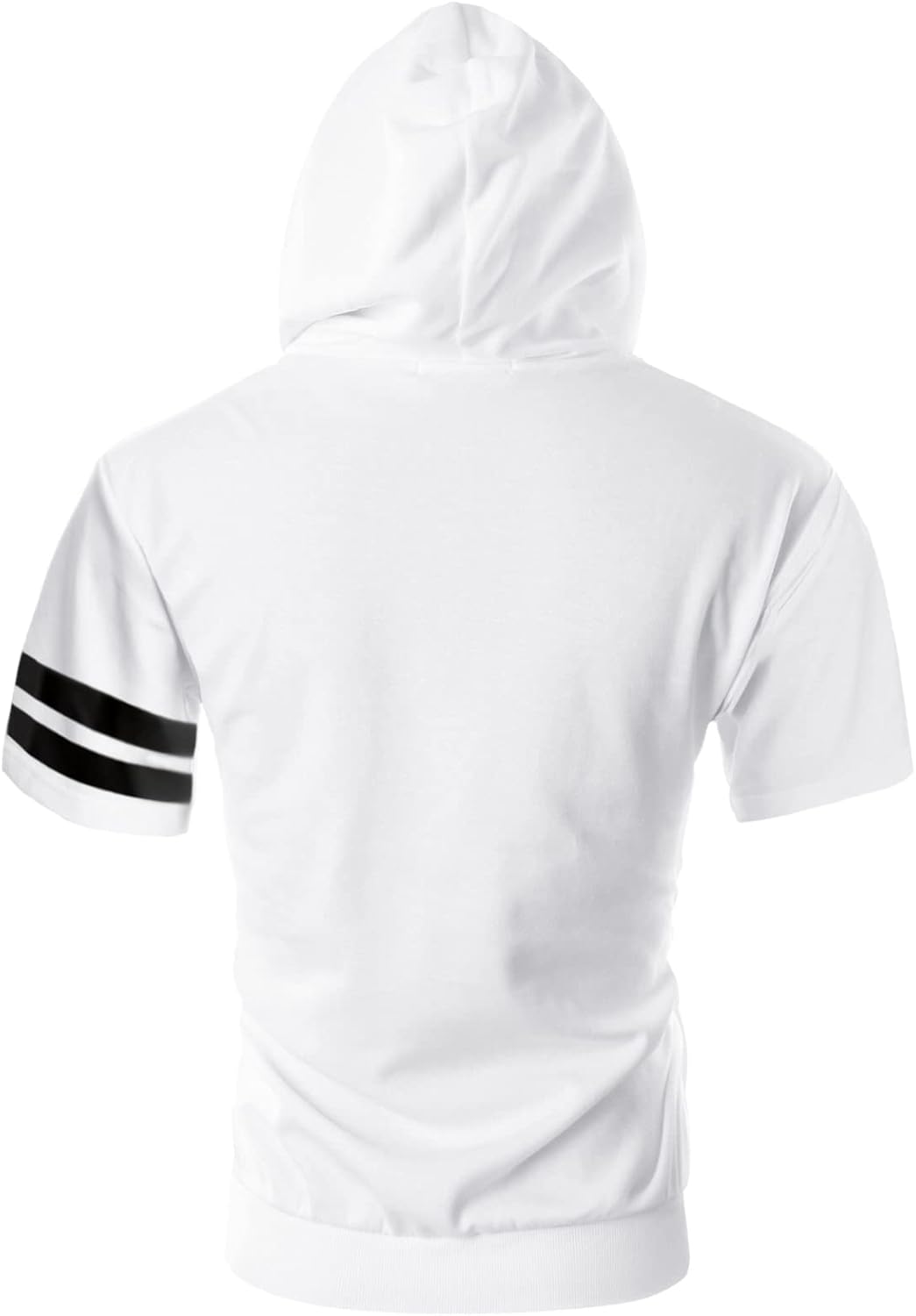 Ohoo Mens Slim Fit Lightweight Pinstripe Zip Up Hoodie with Pockets Long Sleeve Full-Zip Hooded Sweatshirt - Image 3