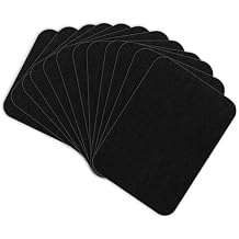4 x 3 Inches Cotton Iron on Patches for Clothing Inside & Outside Repair, 12 Pcs Iron-on Repair Patch, Cotton Repair Patch for Clothes Pants Mending and Decorating, Black Fabric Iron on Patches Kit