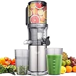 Juicer Machines,ORMEO HOME Cold Press Juicer with 5.0" Large Feed Chute,200W Slow Masticating Juicer Machine for Whole Fruit and Vegetables High Juice Yield,Easy to Clean(Updated)