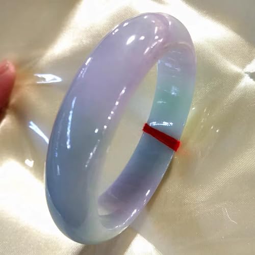 Bracelet jade glacé 60mm jonc pierre violette véritable haut de gamme - 2