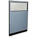 Global Industrial 48-1/4"W x 64" H Office Partition Panel with Partial Window & Raceway, Blue