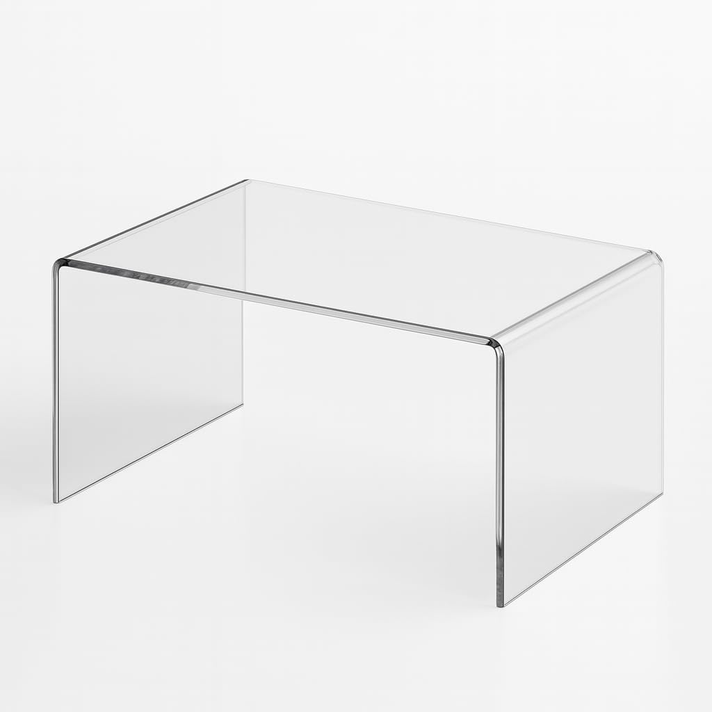 3R W Design Clear Acrylic Display Risers- Premium Shelf Riser Display Stands and Plinths - Hoverstand- Made in UK (4mm-thick-33x22.5x13.5cm, Max Load 3kg)